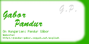 gabor pandur business card